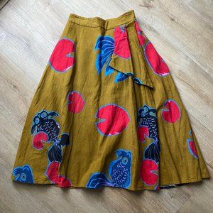 Eva Franco Anthropologie Fish Pattern Skirt